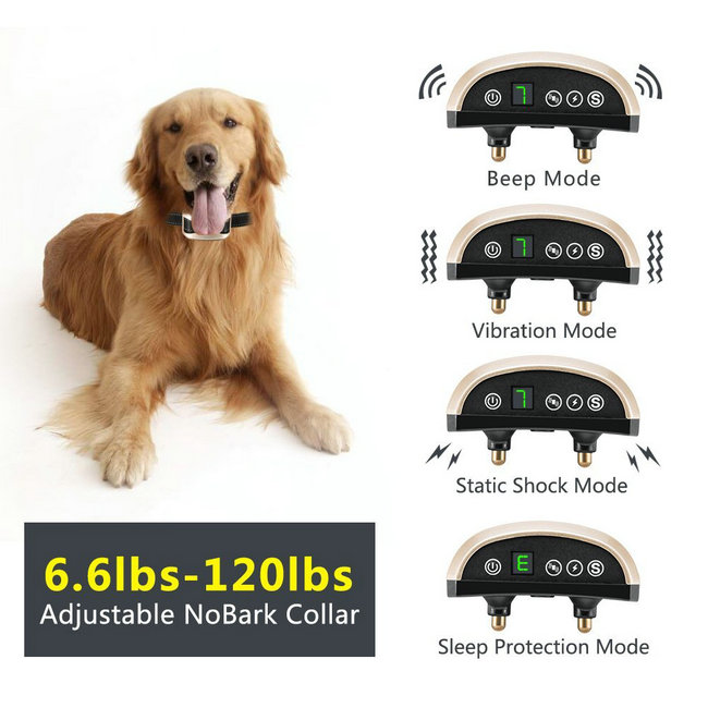 Rechargeable et Etanche Automatique Anti-Aboiement pour Chien Collier de Dressage chien