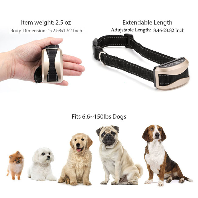 Rechargeable et Etanche Automatique Anti-Aboiement pour Chien Collier de Dressage chien