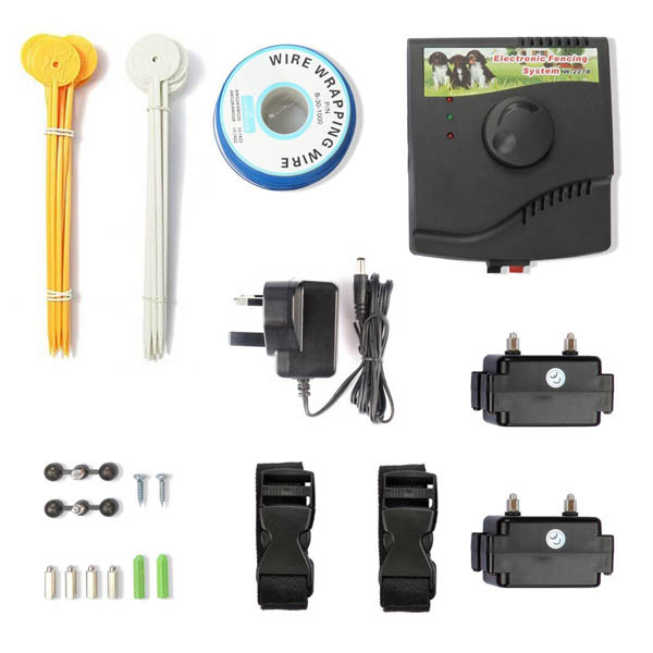 Clôture Anti Fugue Electronique pour Chien avec 2 colliers Rechargeable et Etanche