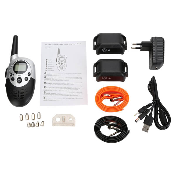 Collier dressage chien Electrique Rechargeable et Etanche 1000m Anti Aboiement pour 2 chiens